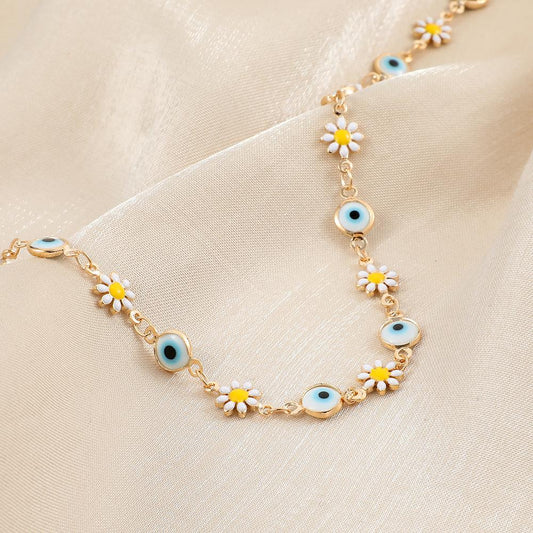 Summer collarbone chain personality fashion short section devil's eye small daisy choker necklace necklace female