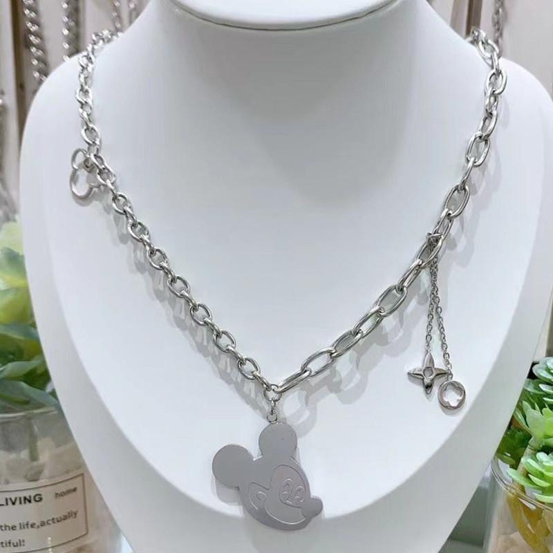 Niche design B letter tassel ins multi-layer versatile fashion titanium steel sweater chain necklace female