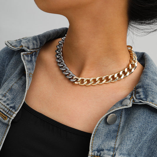 Creative Visual Jewelry Personality Street Shooting Mix and Match Color Necklace Women's Simple Chain Necklace