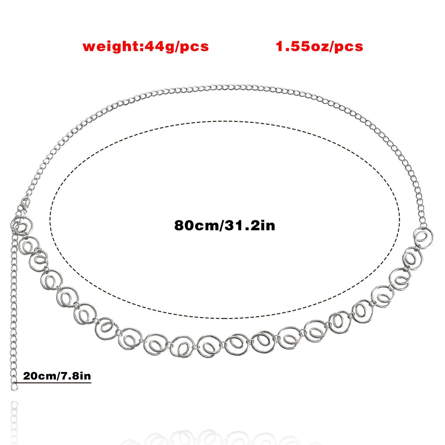 Jewelry spiral geometric niche waist chain women's high-end fashion all-match waistchain