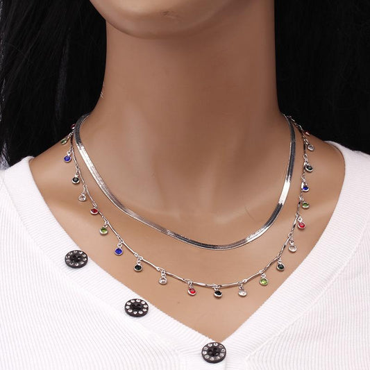 Candy Color Tassel Necklace Necklace Colorful Small Ball Single Layer Necklace Clavicle Chain