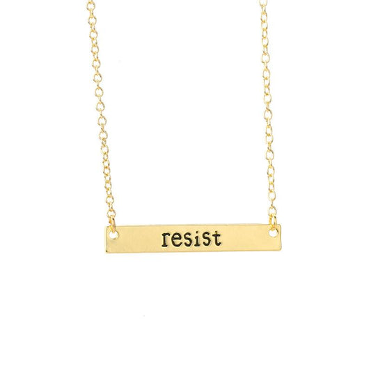 Popular jewelry creative English lettering "resist" brotherhood necklace