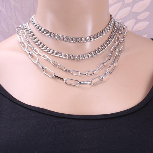 Fashion and popular multi-layer sweater chain personality thick chain necklace trendy women's necklace