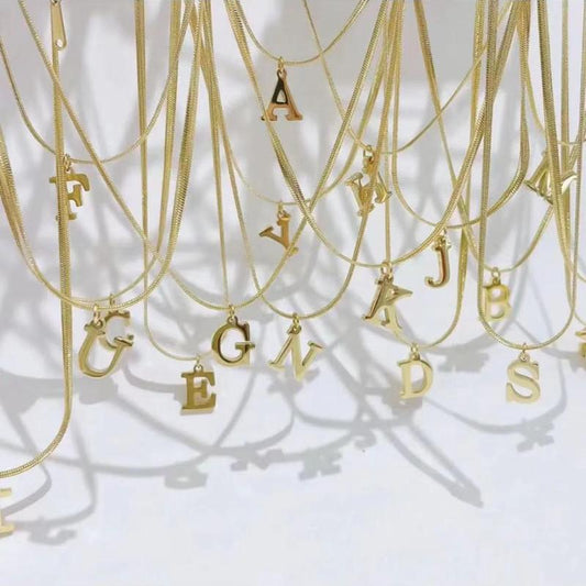 26 English letter necklace titanium steel does not fade female niche design feeling the same clavicle chain snake bone chain
