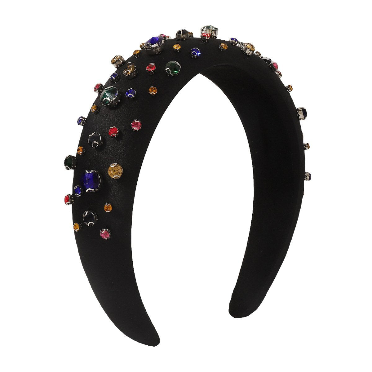 F4768 Retro High Skull Top Sponge Headband Palace Rhinestone Light Luxury Small Fragrance Elegant Temperament Headband