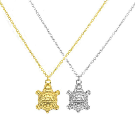 Jewelry Bohemian Little Turtle Necklace Pendant Electroplated Gold Silver