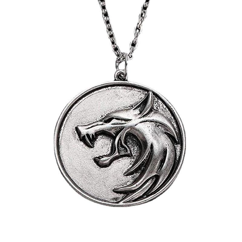 Jewelry Hip Hop Pendant Gram Necklace Male Demon Hunter Wolf Head Totem Exaggerated Tag Accessories