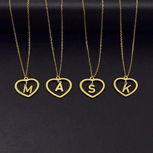 Titanium steel small letter necklace 26 English letters pendant hot style