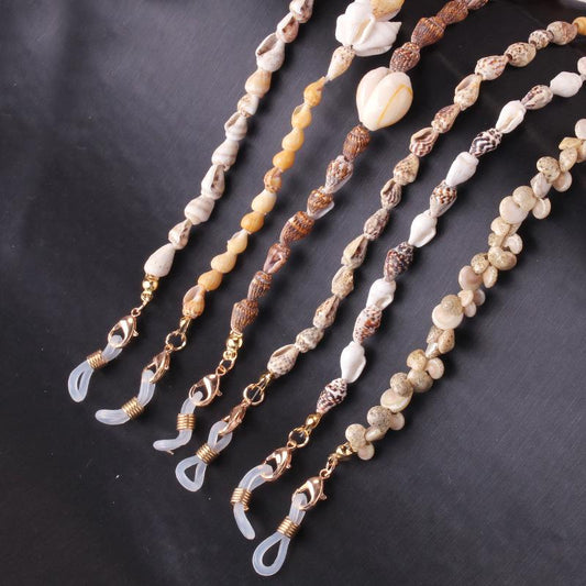Jewelry beach conch shell beaded hanging neck glasses chain geometric U-shaped mask sunglasses accessories chain