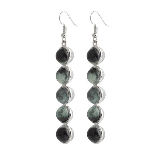 Fashion creative total lunar eclipse luminous earrings personalized retro tassel earrings jewelry