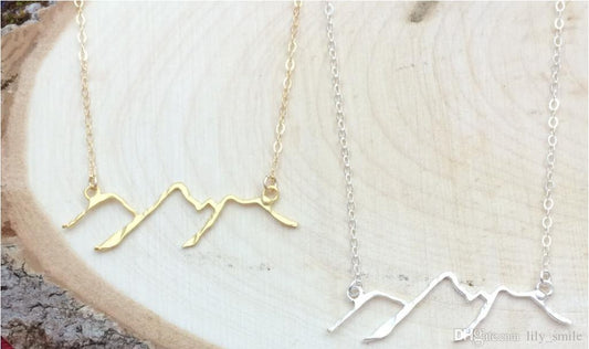 Explosive style hollow mountain peak pendant fashion all-match water ripple mountain chain necklace female clavicle chain