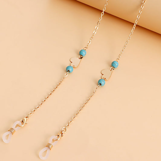 Mask hanging chain glasses hanging chain mask chain glasses chain natural stone mask chain heart glasses chain