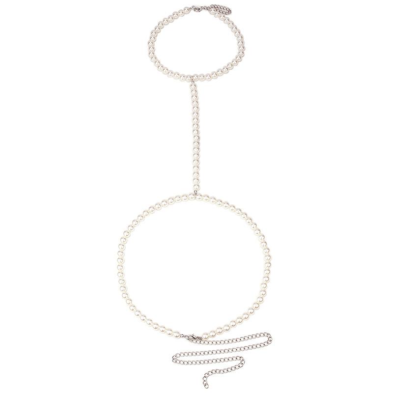 Jewelry Summer Versatile Bikini Body Chain Simple Handmade Chain Pearl One Chain Waist Chain