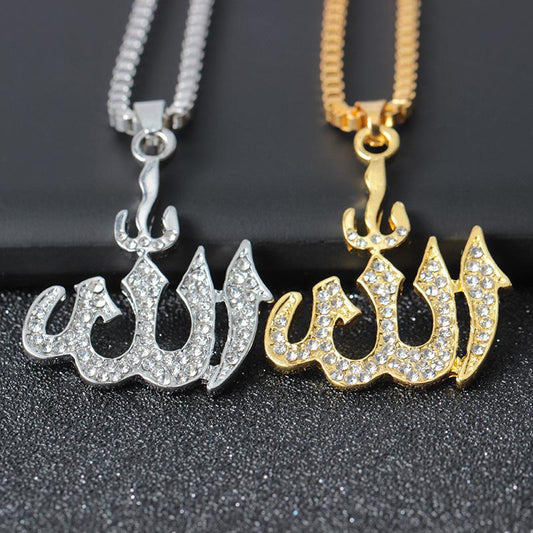 Hip-hop full diamond necklace exaggerated diamond number symbol pendant jewelry