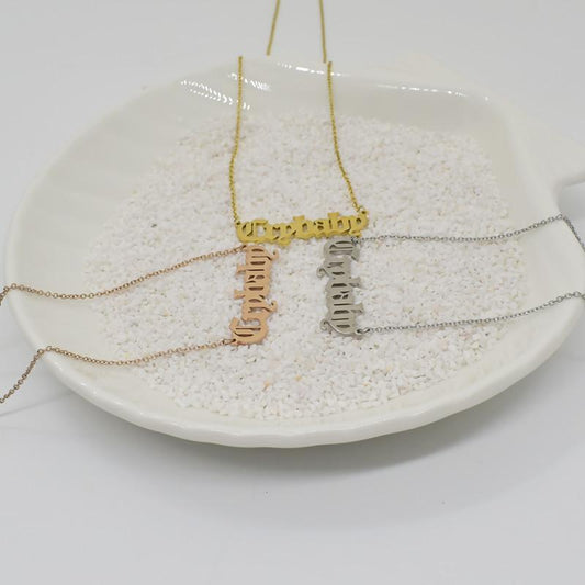 Crybaby Necklace Simple Creative Ancient English Alphabet Necklace Female