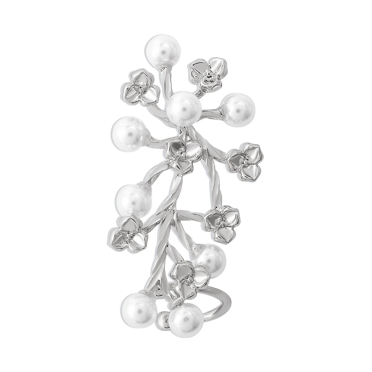 E1418 Internet celebrity simple pearl earrings retro fashion metal ear clip sweet personality earrings