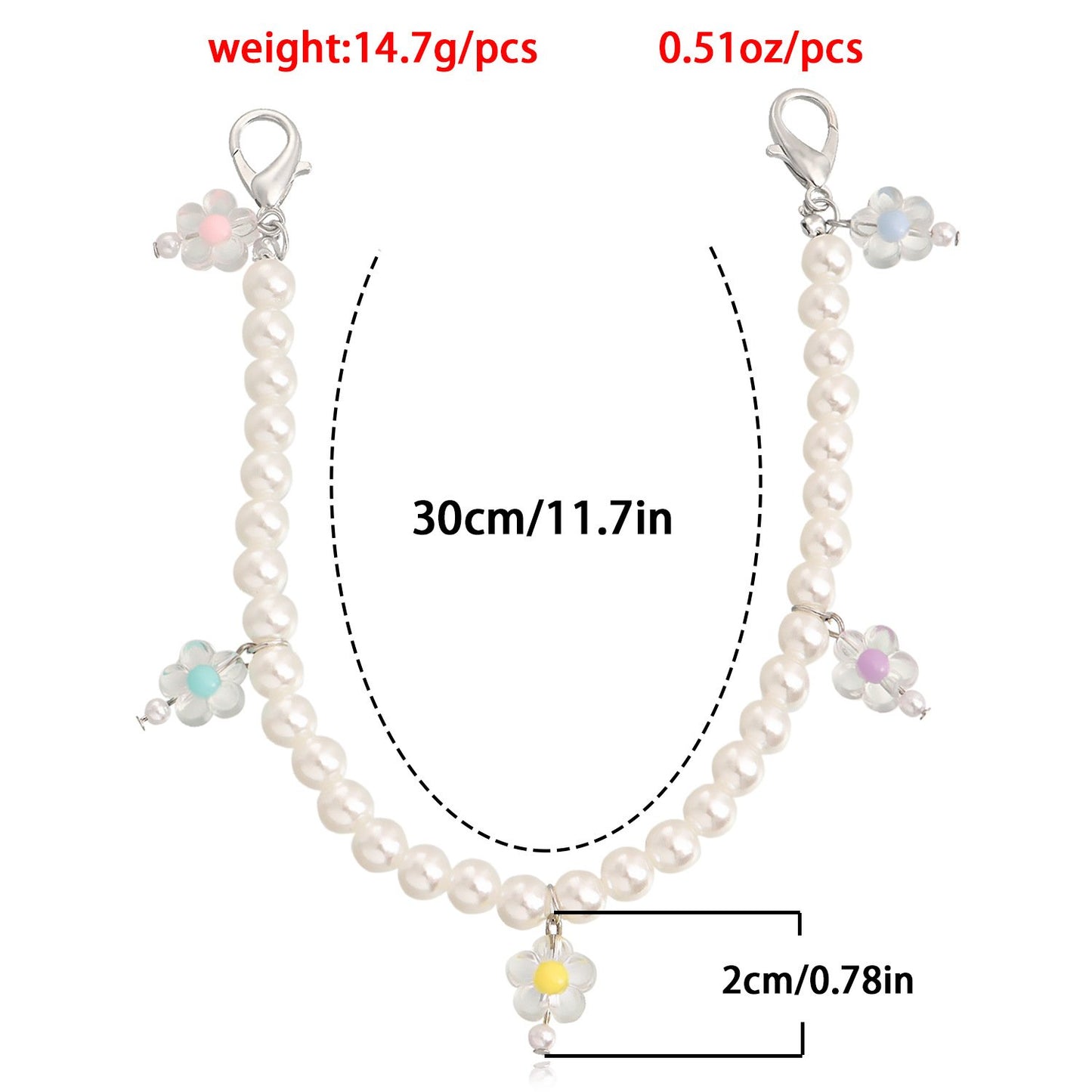 Jewelry ins imitation pearl shoe chain accessories female fashion flower pendant shoe decoration
