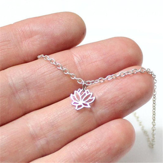 Charm Yoga Lotus Pendant Necklace Delicate Necklace Clearance