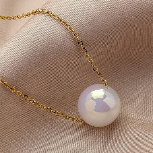 Simple Polarized Mermaid Pearl Necklace Women's Light Luxury Niche Design High-end Clavicle Chain Necklace