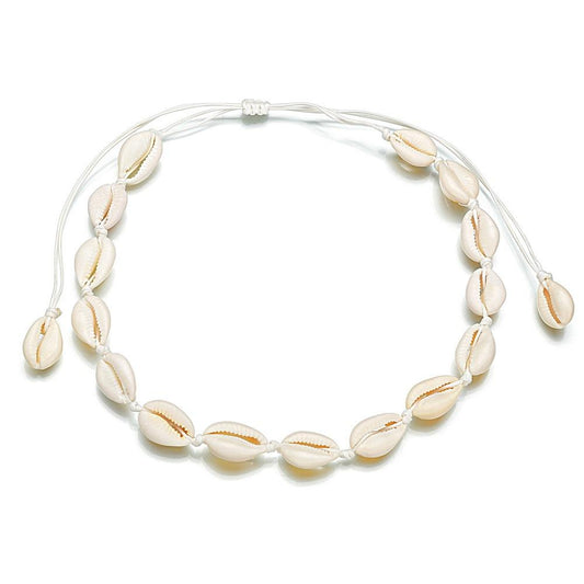 Accessories Boho Ethnic Big Shell Necklace Beach Vacation Braided Necklace Jewelry