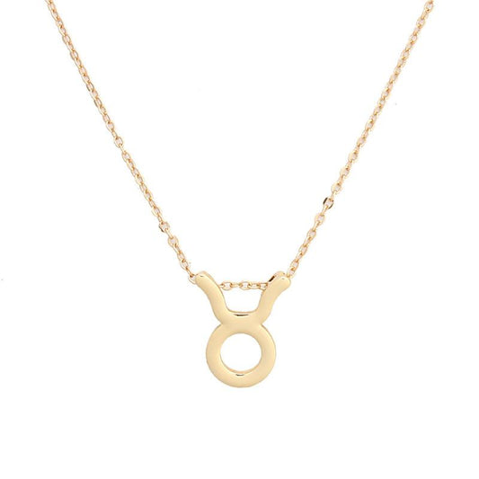 Twelve Constellation Taurus Pendant Necklaces for Girlfriends Men and Women Birthday Gift Zodiac Pendant Clavicle Chain