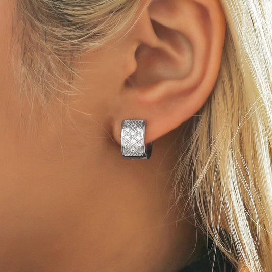 Temperament Diamond Geometric Earrings Fashion Personality Simple Metal Round Earrings Net Red Versatile Earrings Women