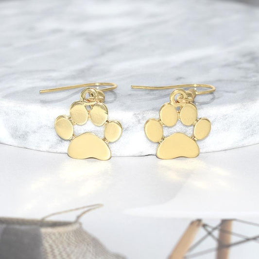 Jewelry creative pet dog paw dog print earrings female earrings cute animal paw earrings
