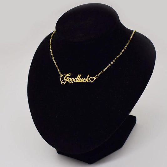 GoodLuck Necklace Vintage Alphabet Lucky Heart Clavicle Chain