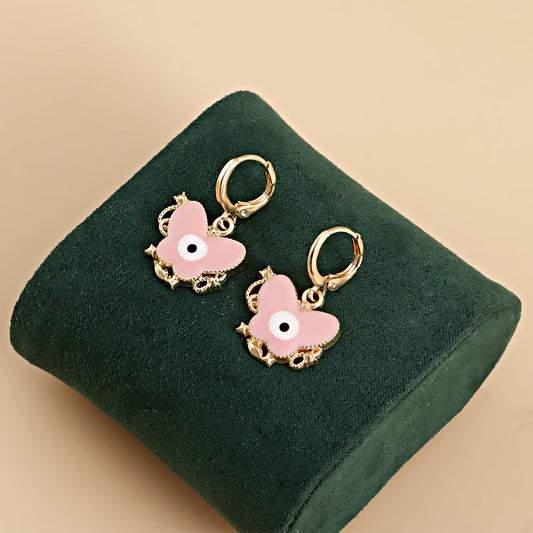 Jewelry ins color butterfly devil's eye pendant earrings female earrings high-end niche earrings