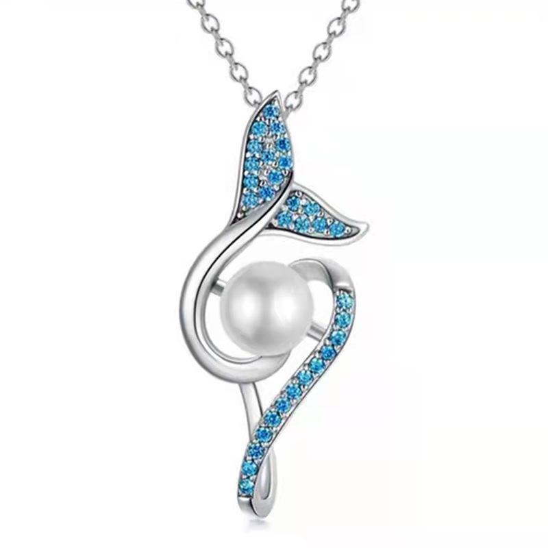 Explosive Mermaid Tail Pearl Pendant Necklace Female Niche Design Sense Jewelry Jewelry Gift