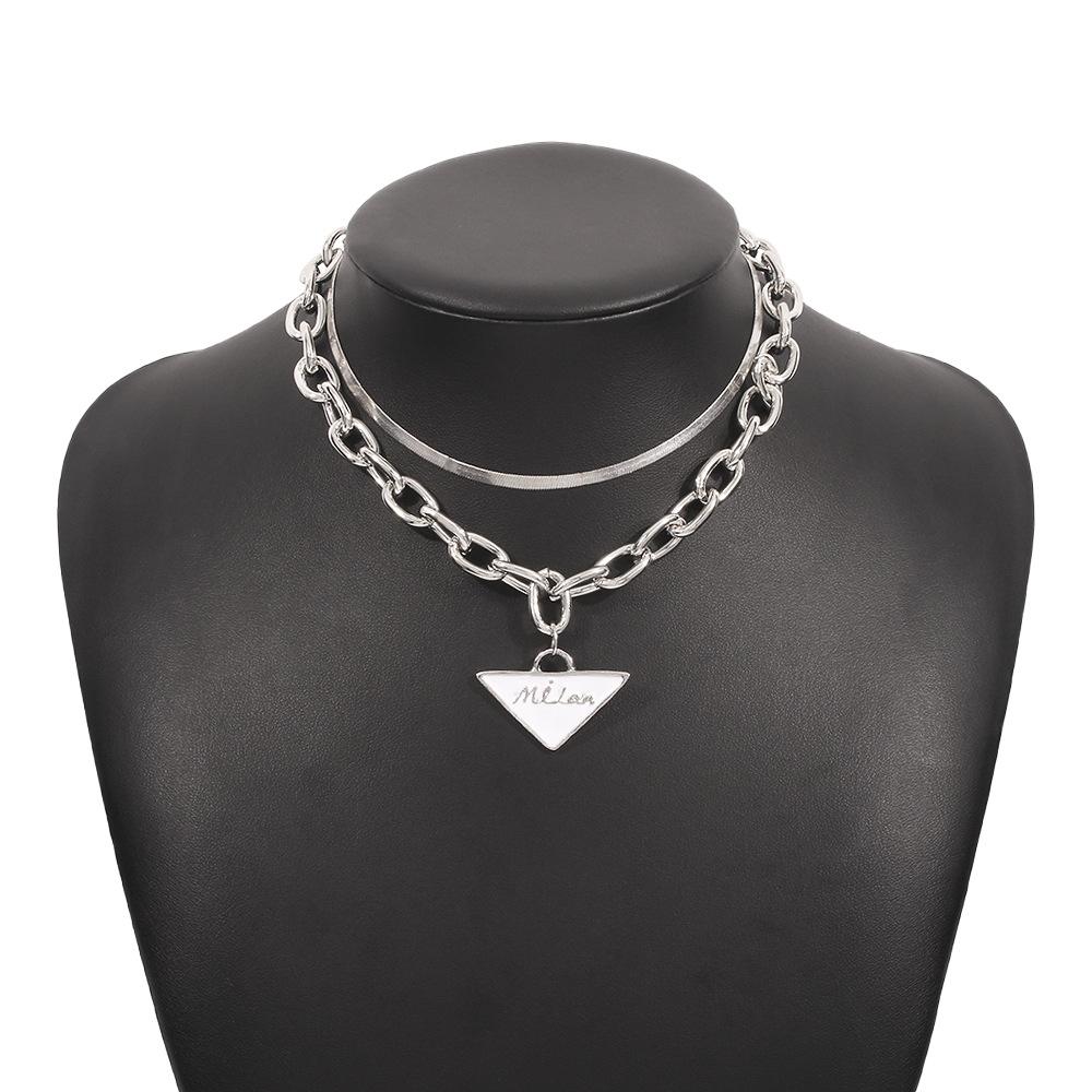 N9315 Jewelry Exaggerated Personality Street Shot Fashion Necklace Metal Texture Drip Oil Necklace Female