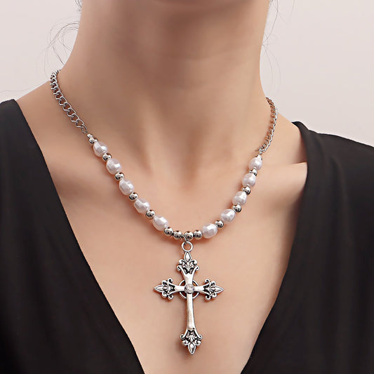 Jewelry Retro Cross Multilayer Necklace Women's Fashion Simple Business Versatile Clavicle Chain