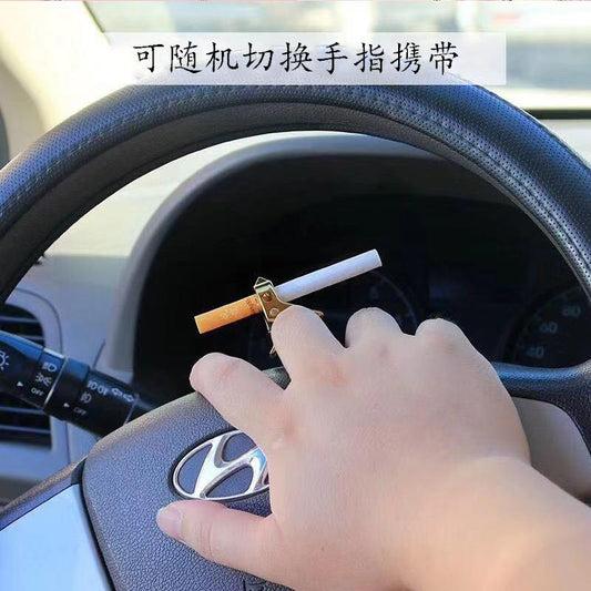Metal cigarette holder ring cigarette holder cigarette holder anti-smoked yellow finger cigarette clip self-defense smoking ring cigarette ring