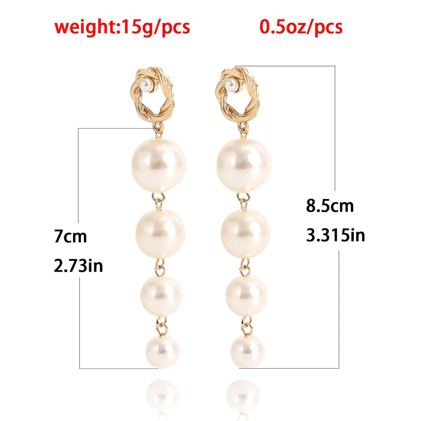 Jewelry ins high sense long tassel imitation pearl babes earrings high quality
