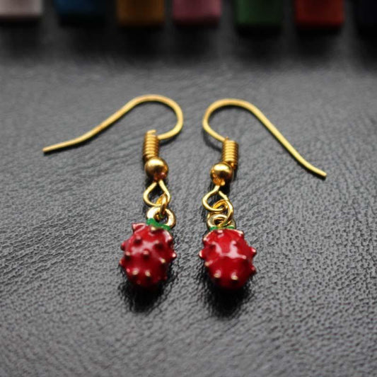 Fruit series earrings dripping oil three-dimensional strawberry earrings holiday gift direct supply