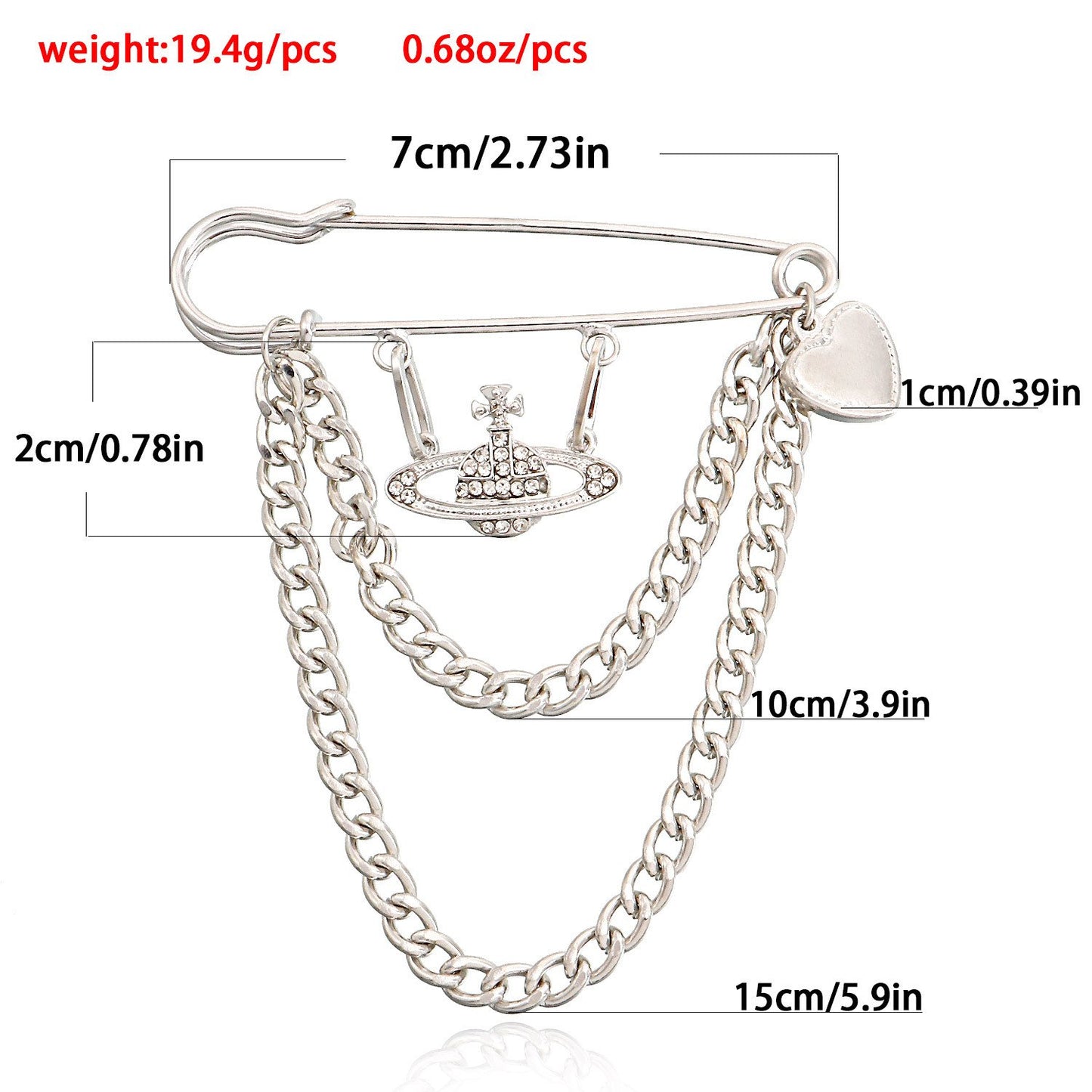 Jewelry Punk Geometric Exaggerated Brooch Love Universe Planet Tassel Pendant Brooch Accessories Female