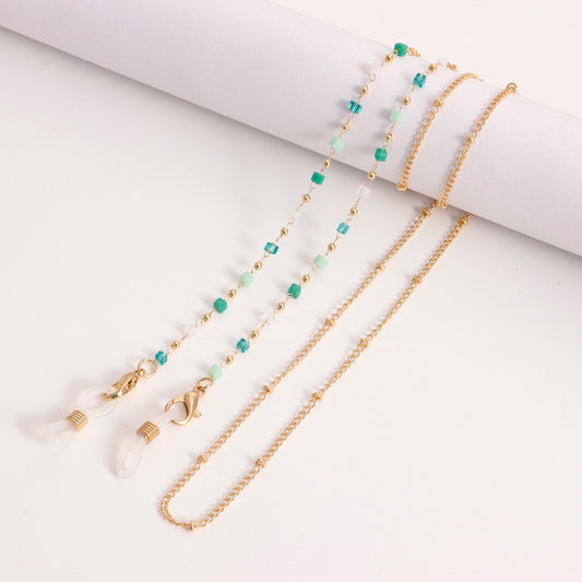 Glasses chain mask hanging chain fashion colorful crystal glasses hanging chain sun glasses chain
