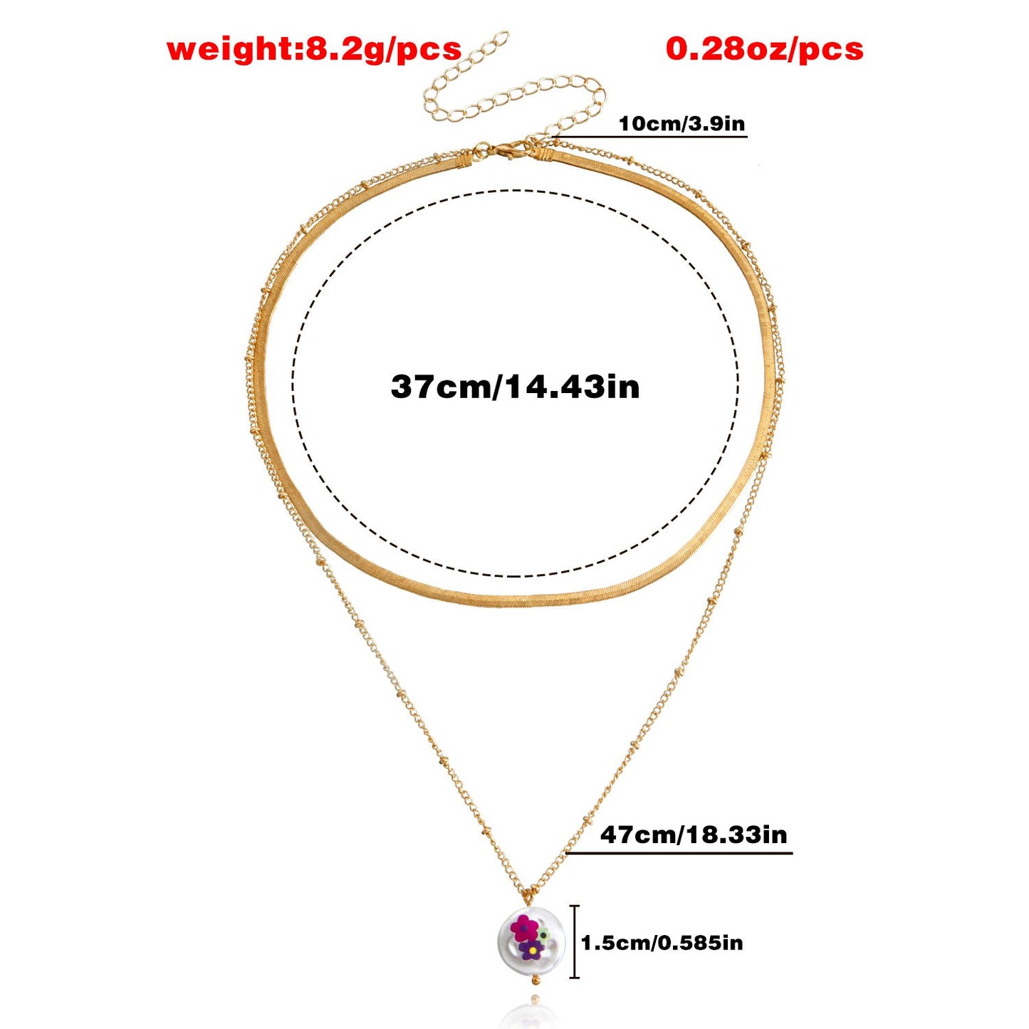 Jewelry Bling Bling Flat Snake Chain Double Layer Necklace Light Luxury Trendy Cool Fashion High-end Design Sense Necklace