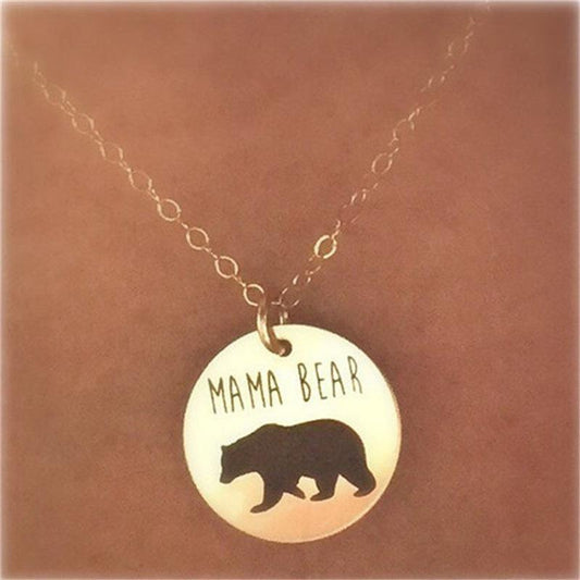 Popular pure handmade jewelry simple fashion alloy two-color bear necklace small animal exquisite clavicle chain