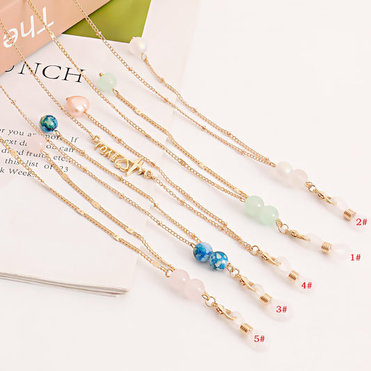 Mask hanging chain glasses hanging chain mask chain glasses chain stone mask chain picture stone glasses chain