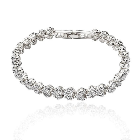 Temperament Roman crystal simple diamond-studded zircon bracelet silver-plated jewelry