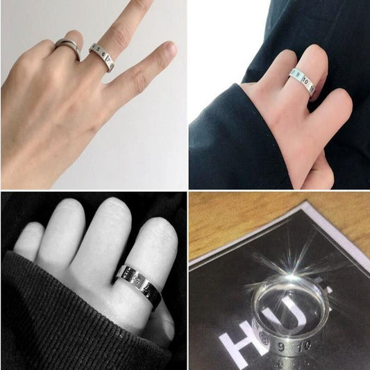Personalized Digital Titanium Steel Ring Fashion Men's Stainless Steel Ring Explosive Jewelry