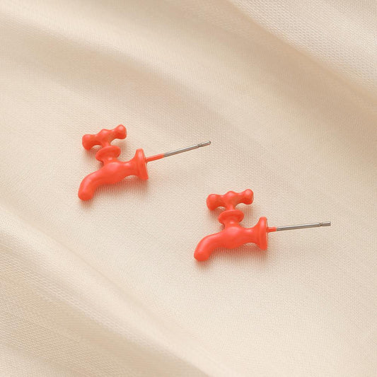 Trend personality exaggerated piercing faucet fluorescent color earrings