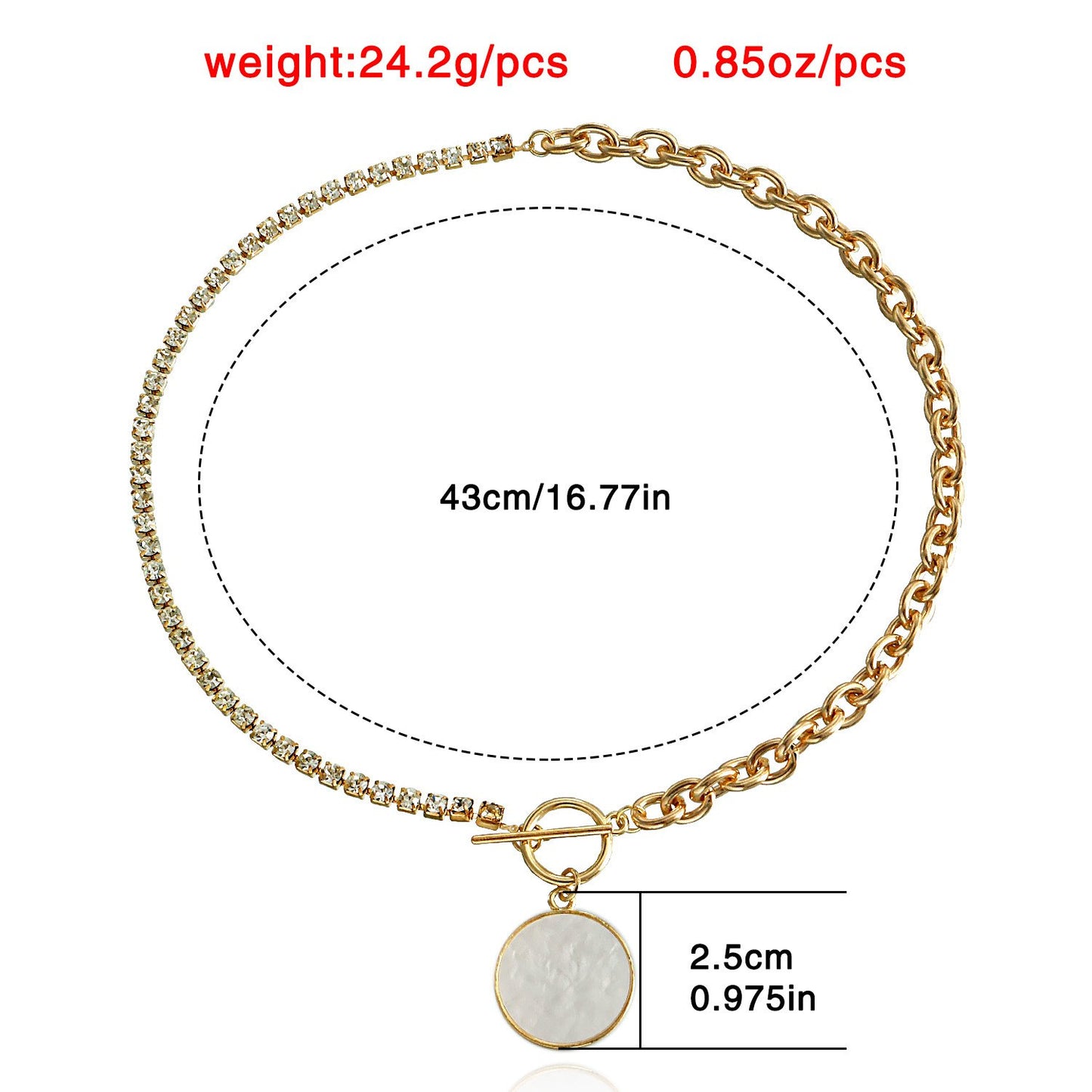 Jewelry stitching diamond claw chain mother-of-pearl pendant necklace female light luxury niche clavicle chain