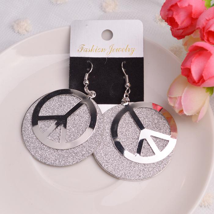 Peace Sign Fashion Frosted Women's Earrings Vintage Earrings Accessories