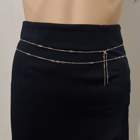 Fashion Sexy Tassel Thin Chain Waist Chain Women Simple Crystal Waist Chain Summer Sexy Body Chain Babes Accessories