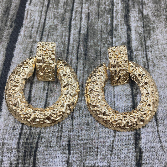 Meteor Crater Ring Stud Earrings Fashion Ladies Versatile Earrings