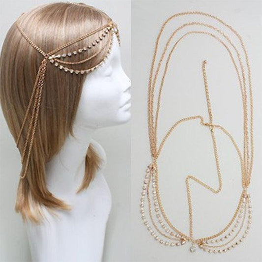 Jewelry Fashion Fashion Hair Accessories Rhinestone Chain Jewelry Fashion Simple Hair Accessories
