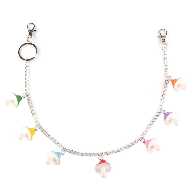 Jewelry Creative Color Mushroom Head Pendant Pants Chain Simple Personality Ring Decoration Waist Chain