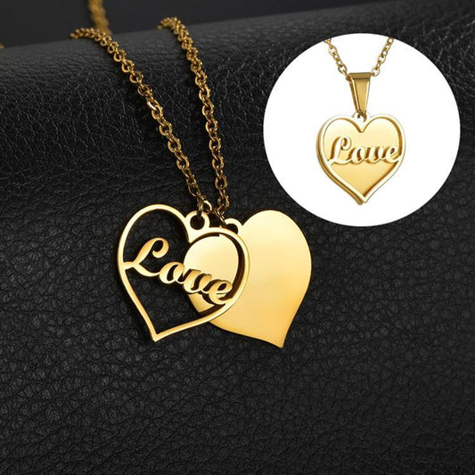 Titanium Steel Heart Love Necklace Female Niche Simple Versatile Multi-layer Clavicle Chain Valentine's Day Gift